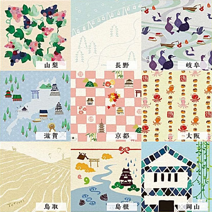 にっぽん折り紙セット（都道府県）折り紙デザイン
